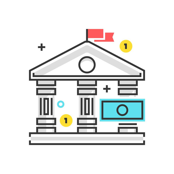 Ícone da caixa de cor, ilustração da lei bancária, ícone
 - Vetor, Imagem