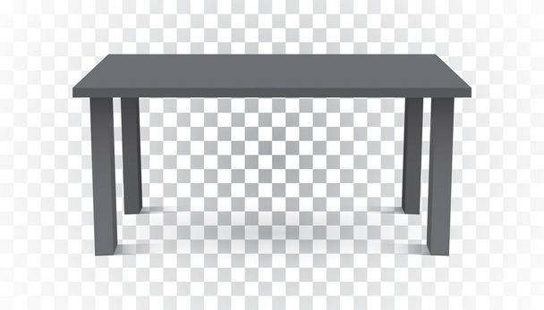 Vector 3D-tabel voor de presentatie van het object. Lege donkere top tafel op geïsoleerde achtergrond. - Vector, afbeelding