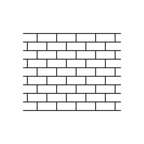 Wall brick icon in flat style isolated on white background. Wall symbol illustration in line style. - Vector, Image