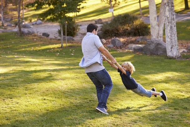 Father Swinging Son  - Фото, зображення
