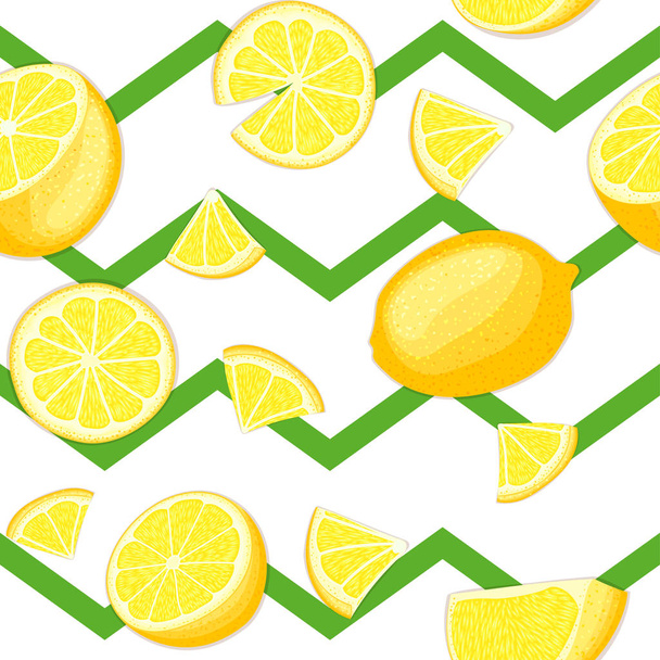 Стиглий соковитий тропічний лимонний смугастий безшовний фон
. - Вектор, зображення