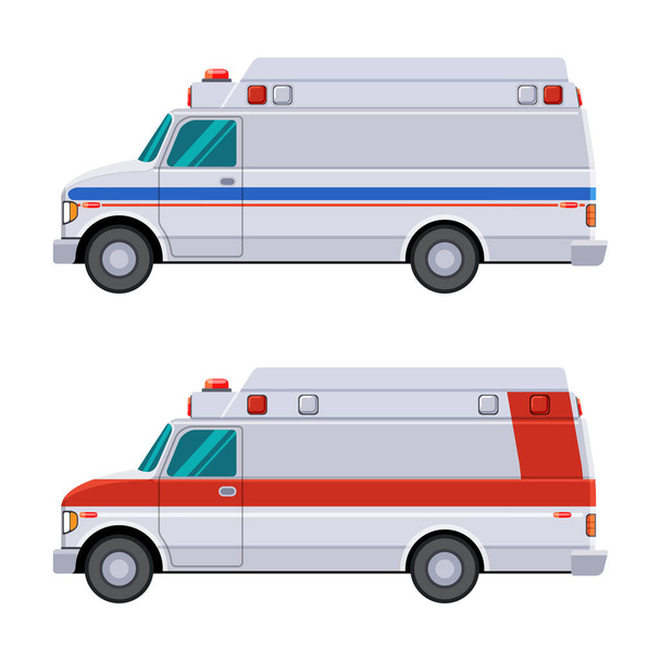 Vehículo ambulancia vista lateral
 - Vector, Imagen