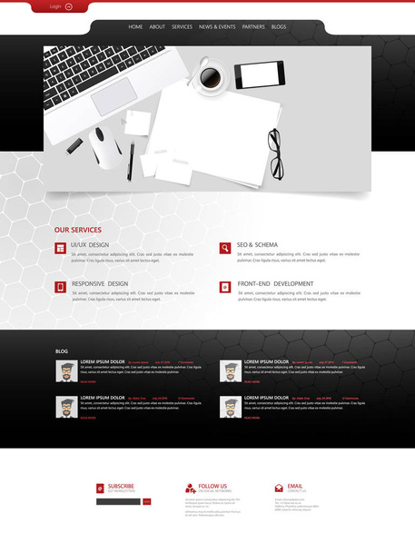 ウェブサイトのデザインテンプレート  - ベクター画像