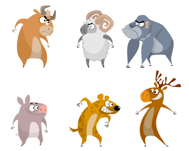 Шість кумедні тварини
 - Вектор, зображення
