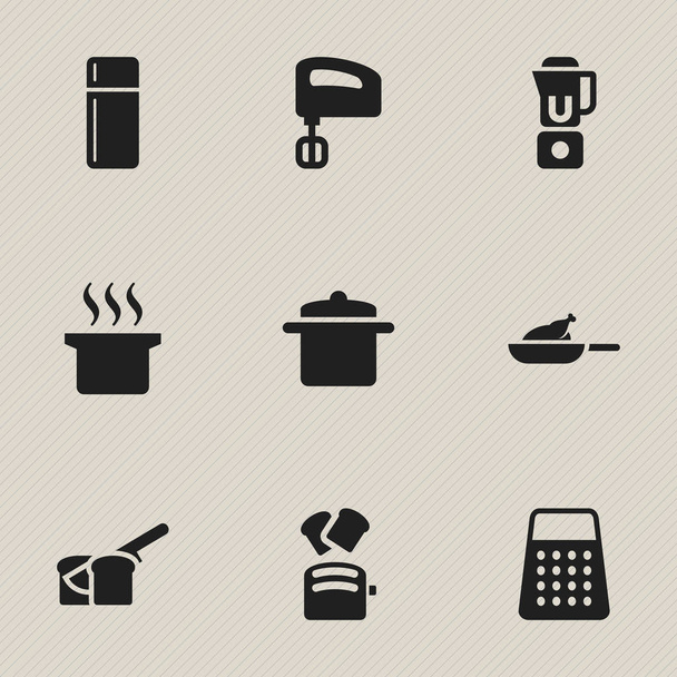 Set di 9 icone di cucina modificabili. Include simboli come pentole, trituratore, griglia e altro ancora. Può essere utilizzato per la progettazione web, mobile, UI e infografica
. - Vettoriali, immagini