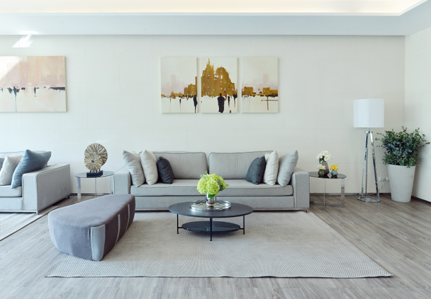 white luxury modern living interior and decoration, interior des - Foto, imagen