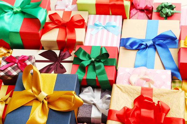 Background of gift boxes with ribbon - Photo, Image