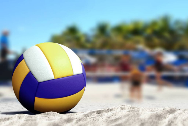 Volleyball game on sandy beach - Photo, Image