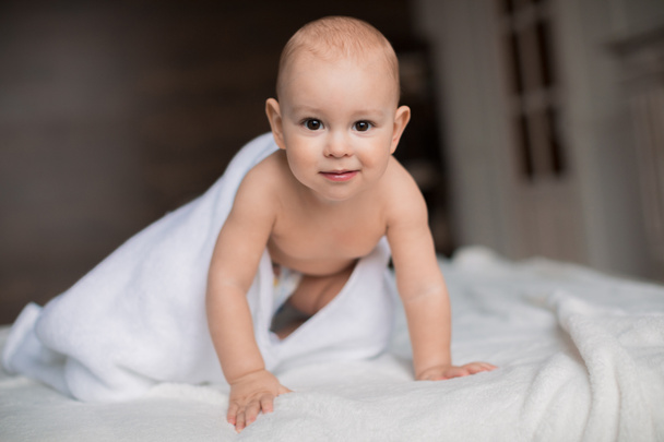 baby boy with white towel - Photo, image