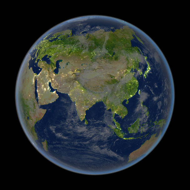 Uzaydan gelen gece Asya - Fotoğraf, Görsel