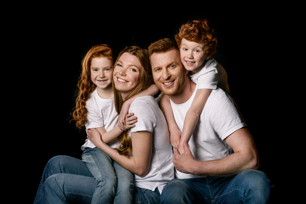 Happy redhead family   - Foto, Bild