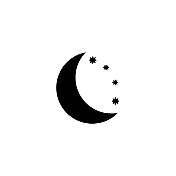 Pictogramme icône de lune. Icône noire sur fond blanc
. - Vecteur, image