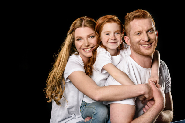 familie in witte t-shirts  - Foto, afbeelding