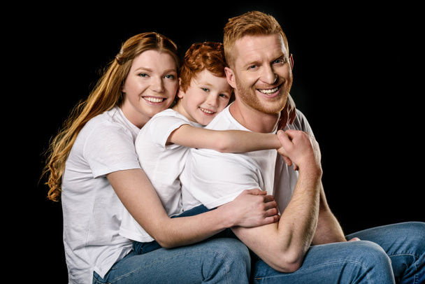 白い t シャツの家族  - 写真・画像