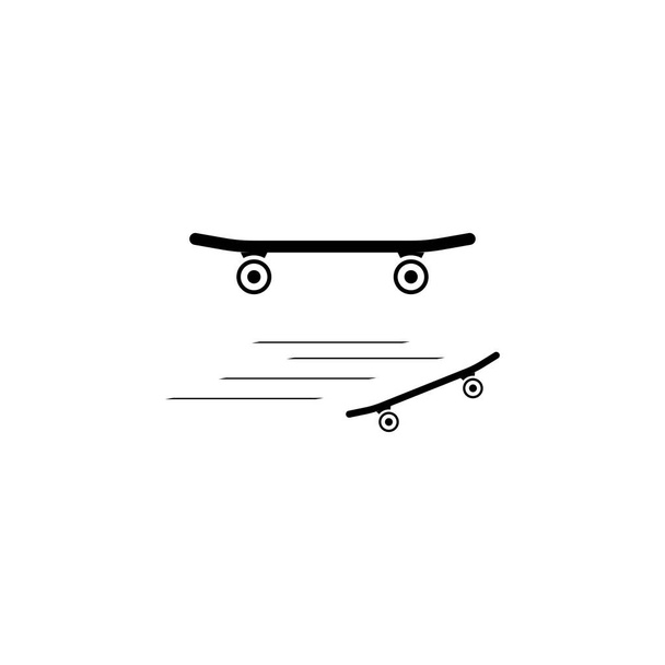 Piktogramm Skateboard-Symbol. schwarzes Symbol auf weißem Hintergrund. - Vektor, Bild
