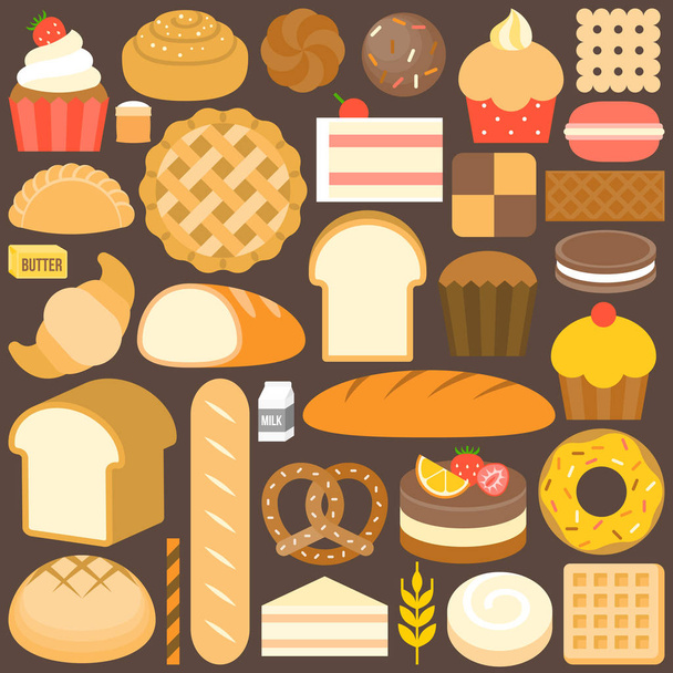 ikona produktu pekařství v plochý design vektor - Vektor, obrázek