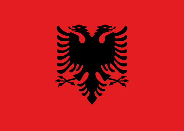 Vlag van Albanië horizontaal - Foto, afbeelding