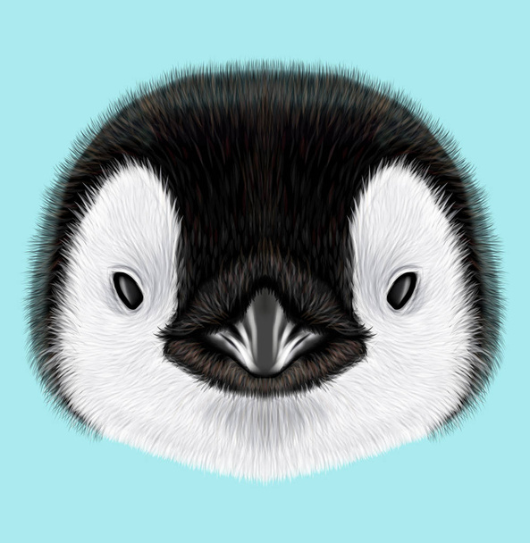 Geïllustreerde portret van keizer penguin chick - Foto, afbeelding