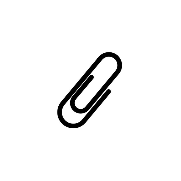Pictogram pictogram van een paperclip. Zwarte pictogram op witte achtergrond. - Vector, afbeelding
