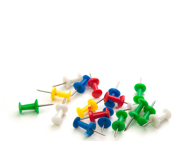 Set of push pins in different colors. - Photo, Image