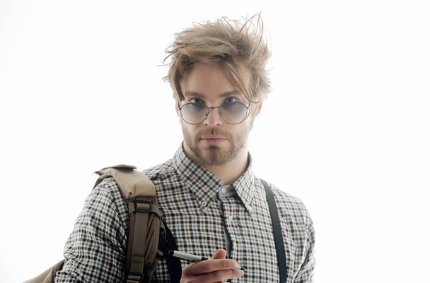 Handsome man or smart student in nerd glasses - Fotografie, Obrázek