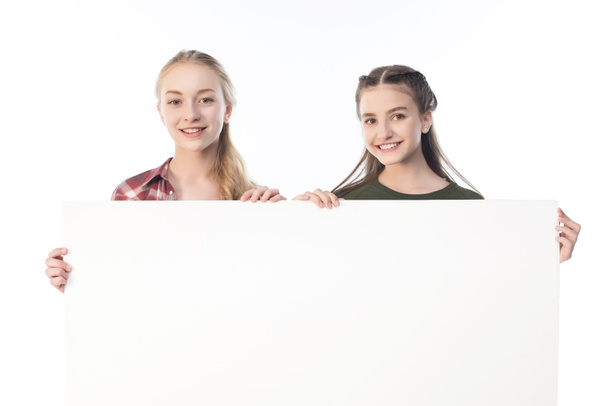 teenage girls with banner - Foto, immagini