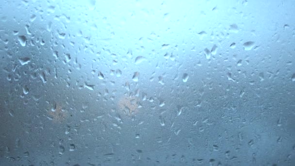 Background. Drops on the glass in the car. misted glass - Footage, Video