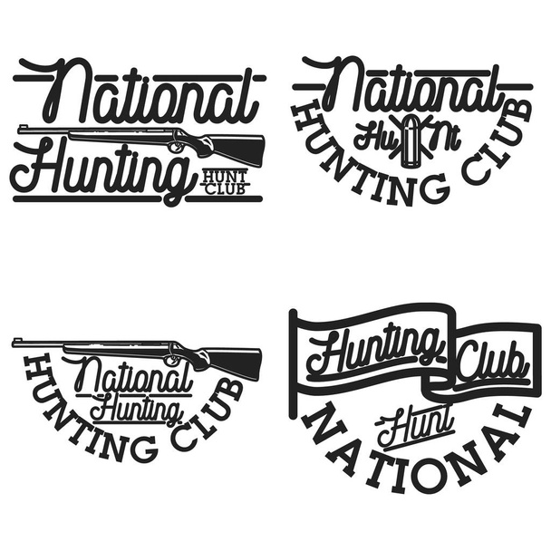 Vintage emblemas clube de caça
 - Vetor, Imagem