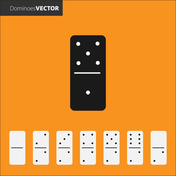 Vector. Domino icons are black on an orange background. - Vector, Image