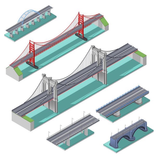 Γέφυρες ισομετρική σετ - Διάνυσμα, εικόνα