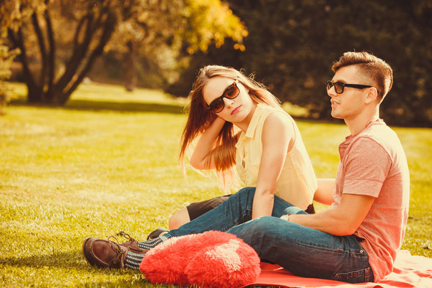 Young couple on picnic.  - Foto, imagen