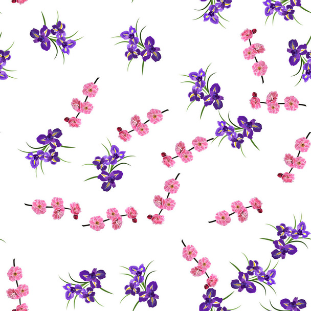 Purple Iris flowers - Вектор, зображення