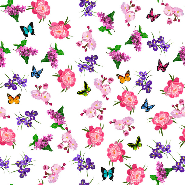 blooming lilac flower - Vector, Imagen