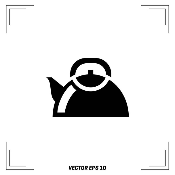 tea pot silhouette vector - Vector, Imagen