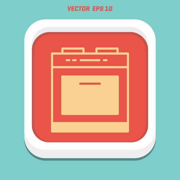 Oven flat Icon - Vector, imagen