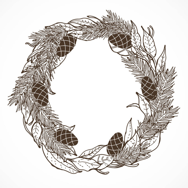 Traditional Christmas wreath  - ベクター画像