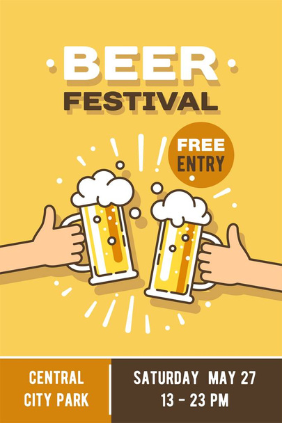 Festival de la cerveza en la ciudad, cartel del evento. Ilustración vectorial
. - Vector, imagen