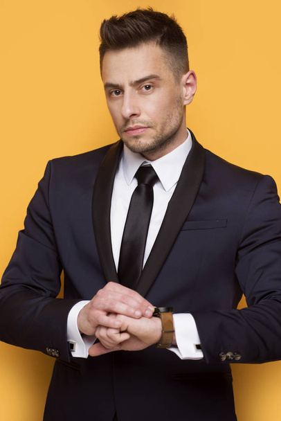 Handsome business man in a business suit  - Фото, изображение