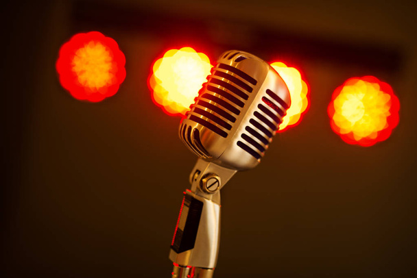 Retro Microphone. Close-up - Photo, Image