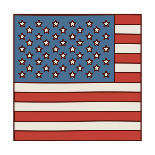 クローズ アップでアメリカ合衆国のフラグの光色シルエット - ベクター画像