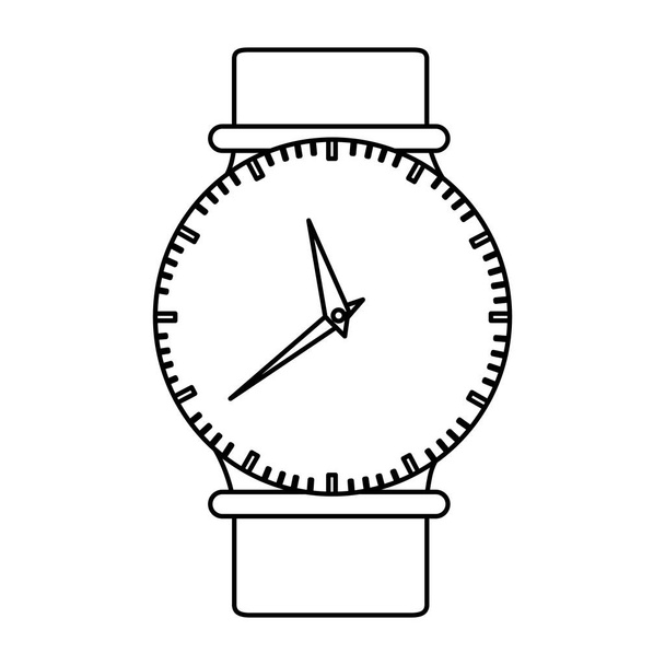 silhueta monocromática do relógio de pulso feminino
 - Vetor, Imagem