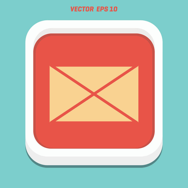 Envelope flat icon - Vector, imagen
