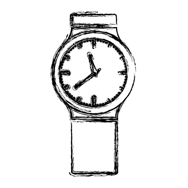 monochromatický rozmazané siluety s malými mužské Náramkové hodinky - Vektor, obrázek