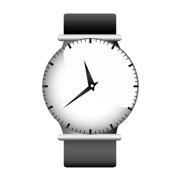 realistic graphic with gray female wristwatch - Vector, Image