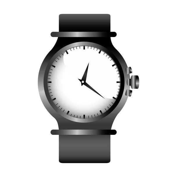 realistic graphic with gray female bracelet clock - Vector, Image