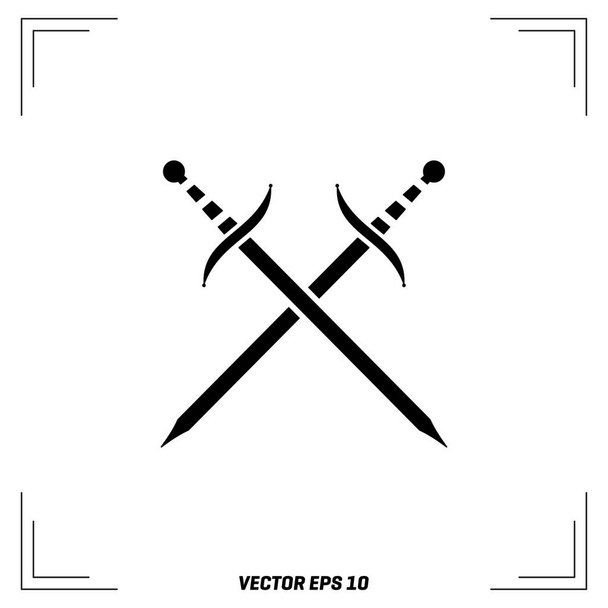 Viking Cross Swords - Vektör, Görsel