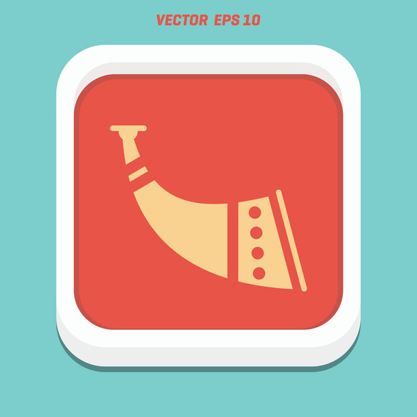traditional hunting horn flat icon - Vektor, obrázek