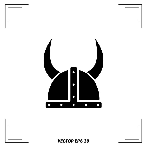 horned helmet flat icon  - Vektor, kép