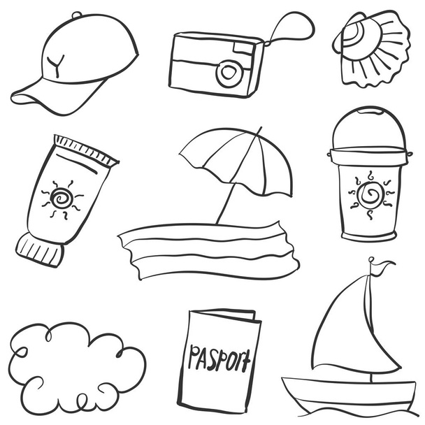 Summer object of doodle style - Vector, afbeelding