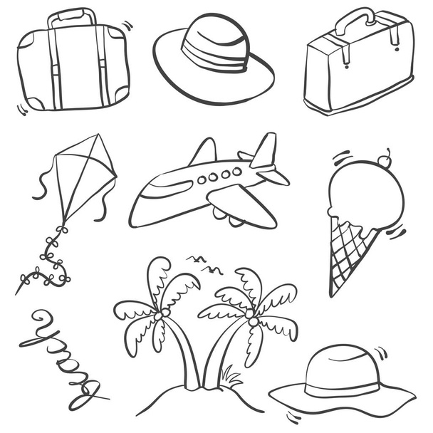 Doodle of summer equipment vector art - ベクター画像